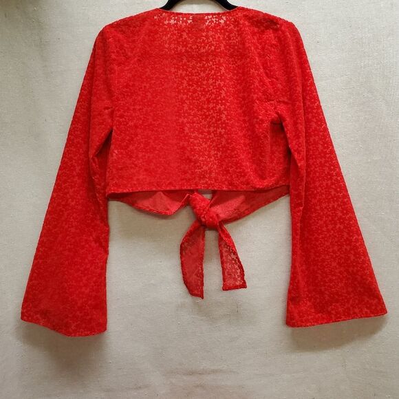 Wild Fable Bell Sleeve Tie Wrap Jacket Shirt Top Size XS - Picture 4 of 4